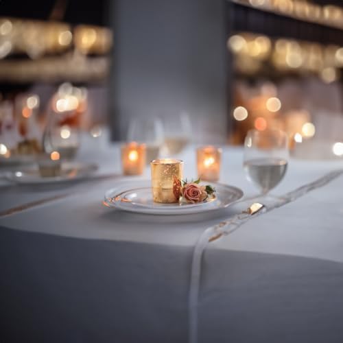 WGV Gold Speckled Tea Light Votive Candle Holder 2.2x2.75, Small Tiny Utility Cylinder Mercury Glass Vase, Home Accent Decor, 24 Pieces - Image 4