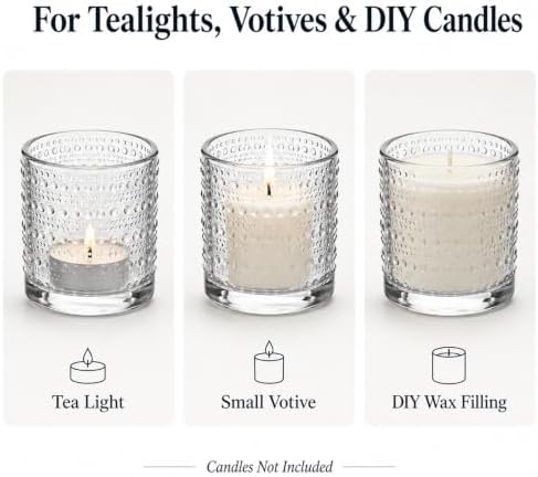 Glass Tea Light Candle Holders, 48 Pack,Clear,2 x 2.5 Inch - Image 4