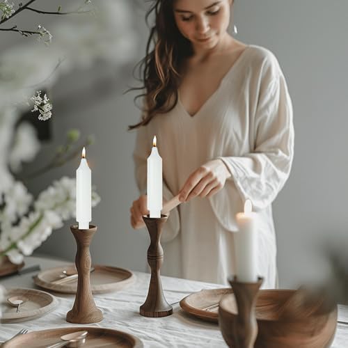 MAITREYA White Candlesticks Short Taper Candle Dripless Dinner Candle for Wedding Party Decoration Home Dinner,6.5inch,4 Pack - Image 5