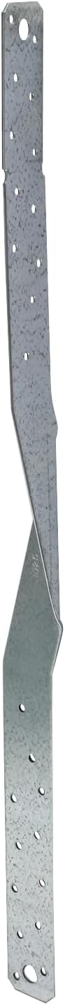 Simpson Strong-Tie HTS20 Heavy Twist Strap - 20 in. Long, 14-Gauge Zinc Galvanized Steel Construction, Resists Heavy Uplift Loads, Small Bend Section to Reduce Interference