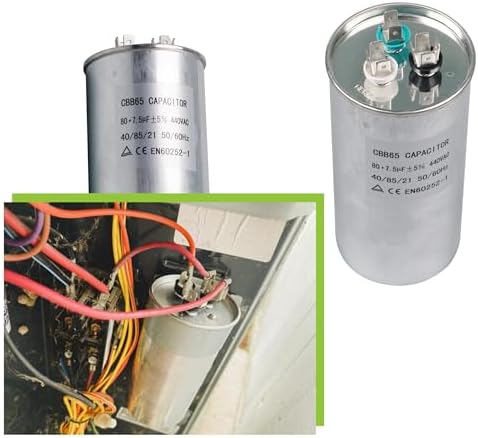 473731Z Heat Pump Dual Run Capacitor 80+7.5 uF 440V AC 50/60Hz | Replacement Capacitor Compatible with Pentair UltraTemp Pool Spa Heat Pump,Heat Resistant and Easy Installation
