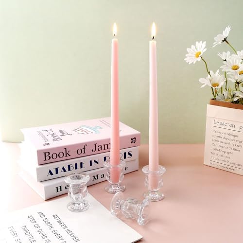Glass Taper Candle Holder Set of 24 - Clear Crystal Candlestick Holders for Tapered Candles, Elegant Candle Stick Holder Set for Wedding Party Christmas Thanksgiving Festival (24, Transparent) - Image 4