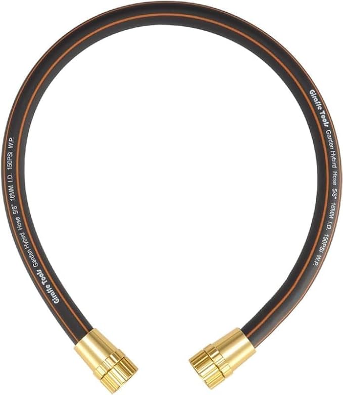 Giraffe Tools Leader Hose 2ft x 5/8", Short Water Hose Heavy Duty, Lightweight, Flexible Hybrid Hose, Female to Female Fittings