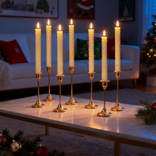 Wondise Real Waxy Flameless Taper Candles with Remote Timer - Image 7