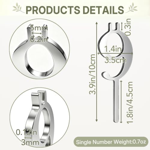 20PCS Reusable Number Candle Holder Set, Upgraded Thicker Metal Candle Stands for Birthday Cake, Cake Topper Decorations for Anniversary Date Displays, Silver - Image 4