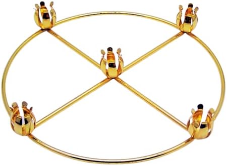Brass Advent Wreath with 5 Candle Holders, Religious Holiday Decor, 11 Inches - Image 4