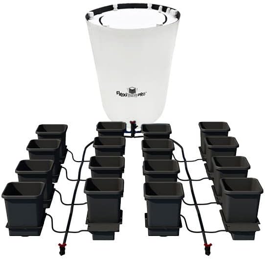 AutoPot 16 Pot System (3.9 Gallon Plastic Pots) (*Includes AIRBASES & AIRDOMES) Self-Watering, Gravity-Fed Hydroponic System (16Pot - 3.9 Gallon - 60 Gallon PRO FlexiTank)
