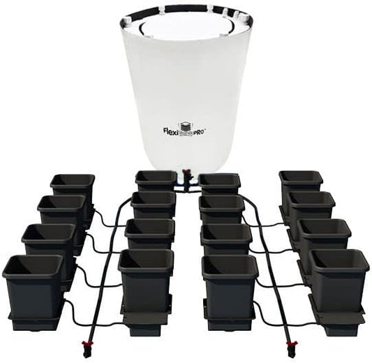 AutoPot 16 Pot System (3.9 Gallon Plastic Pots) (*Includes AIRBASES & AIRDOMES) Self-Watering, Gravity-Fed Hydroponic System (16Pot - 3.9 Gallon - 60 Gallon PRO FlexiTank)