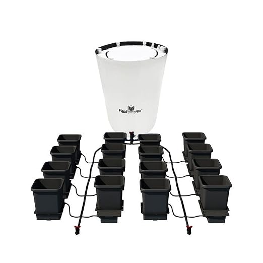 AutoPot 16 Pot System with 3.9 Gallon Plastic Pots and 60 Gallon PRO FlexiTank - Self-Watering, Gravity-Fed Hydroponic System