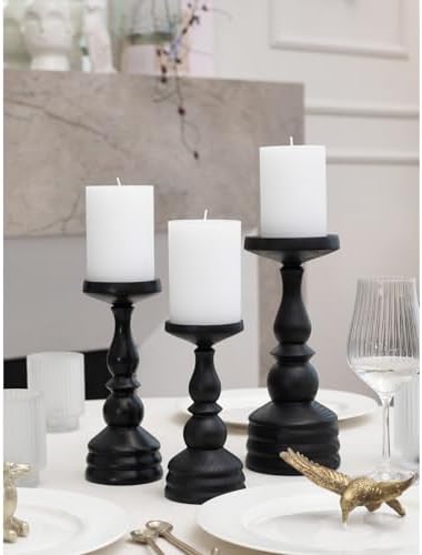 CANDWAX 3x4 inch Pillar Candles Set of 3 – Unscented Dripless Rustic White Candles for Wedding Decor, Events, Centerpieces - Image 3