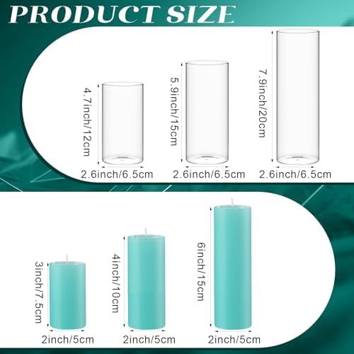 Shihanee 3 Pillar Candle and Holder, S, Lake Blue - Image 3