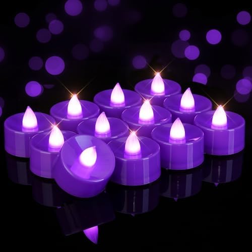 Homemory 24-Pack Purple Flameless Battery Tealight Candles, 200+ Hours by Homemory