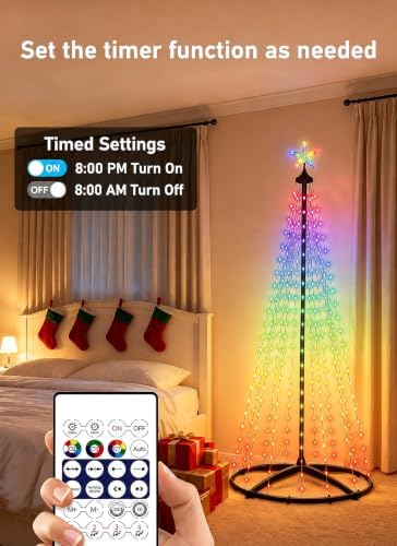 oneup 7FT Christmas Cone Tree Light, Smart RGB Light with App & Remote - Image 6