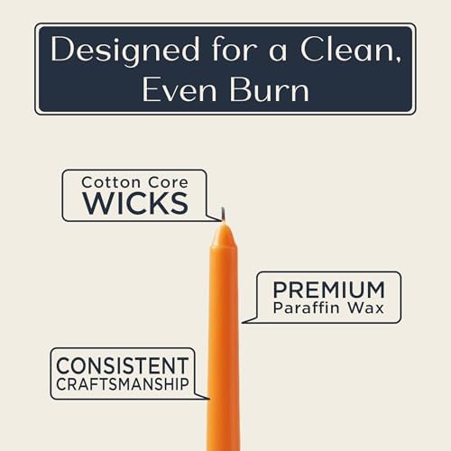 Royal Imports Unscented Taper Candles 12" Red/Orange/Yellow 9-Hr Set of 36 - Image 5