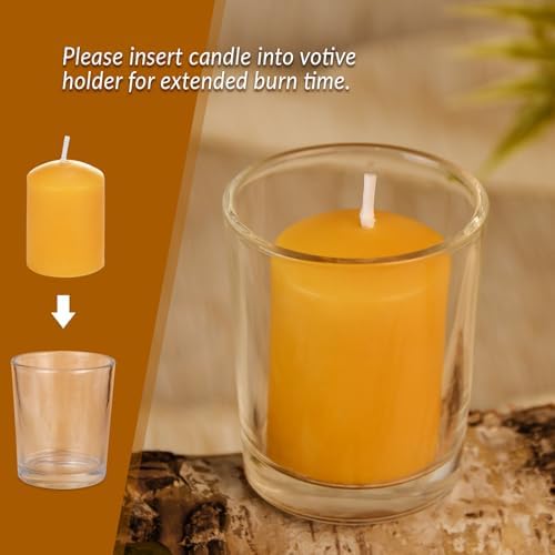 8PCS Pure Beeswax Votive Candles, Mini Pillar, 9H Burn, Self-Standing - Image 5