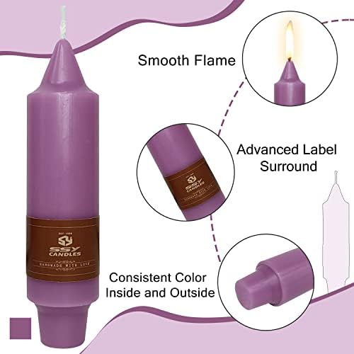 4 PCS Purple Candlesticks 5 inch Small Taper Candles Stick Unscented for Wedding Party Home Décor Candles Advent Candles - Image 3