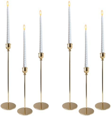 6 Pack Gold Candle Holders，Candlestick Holders，Taper Candle Holders by Unknown