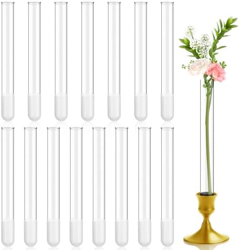 15 Pack 7.9" Glass Bud Vase Taper Candle Holder by Unknown