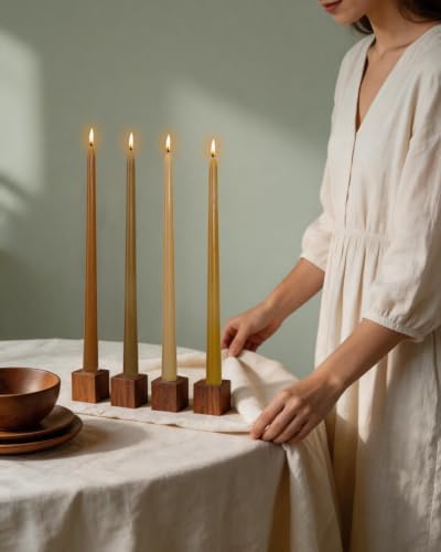 12inch Fall Taper Candles Tall Candlesticks-Unscented dripless Candles for Fall Harvest Thanksgiving Dinners Parties and Home Decor-12pcs - Image 5
