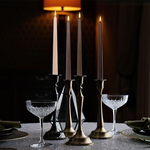 Smokeless Coffee Scented Taper Candles Handmade Gradient Brown Colorful Candlesticks 10 Inch Long Candles Set for Wedding Decor - Image 4