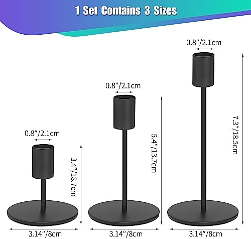 Set of 6 Black Candlestick Holders - Decorative for Home Decor, Wedding, Dining, Party, Anniversary - Image 6