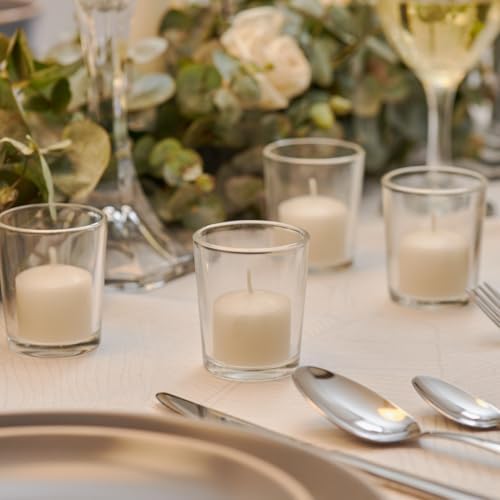 Simply Soson Votive Candles Bulk, 24 Ivory Votive Candles with Glass, 10 Hours Burn time, Small Candles, Bulk Candle, Unscented Candle, Votives for Wedding, Birthday, Holiday & Home Decor - Image 5