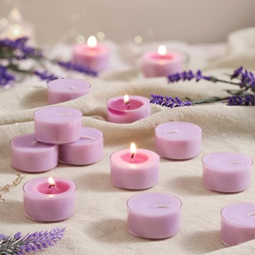 Lavender Scented Tea Lights Candles 16 Pack by LAMORGIFT