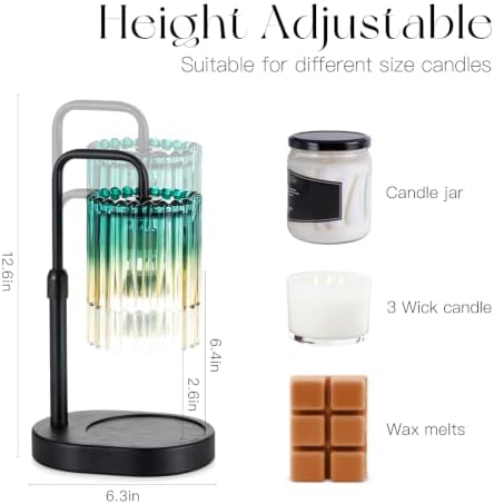 Candeldo Candle Warmer Lamp with Timer: Green Yellow Wax Melt Warmer - Image 3