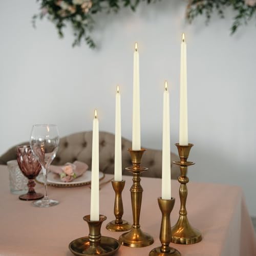 Ivory Taper Candle,24PACK Unscented 10 Inch Taper Candles-Dripless and Smokeless-8 Hours Long Burning Dinner Candle, Ideal for Halloween Taper Candles, Weddings, Dinner,Parties - Image 6