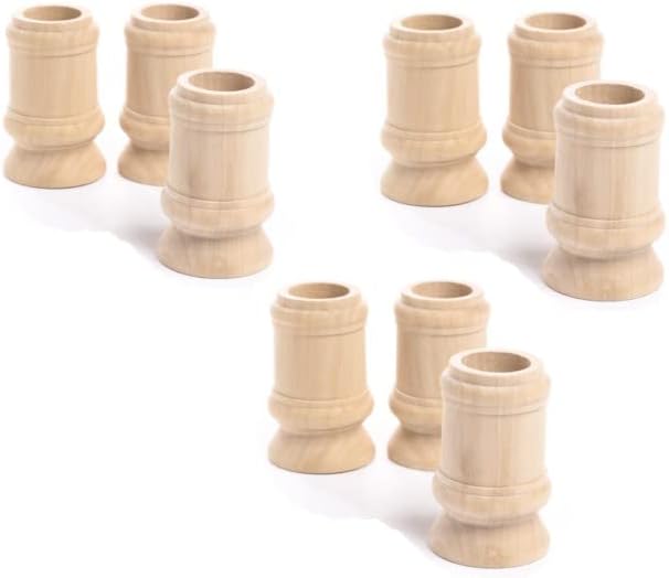 Unfinished Natural Wood Candle Cups Set by Factory Direct Craft - Set of 9 Wooden Candle Holders for DIY Crafts and Decorating Made in USA (Sizes 2-1/2" H) - Image 6