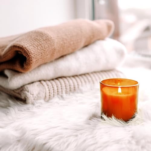SHOWIN 8 OZ Thick Candle Jars for Making Candles 15 Pcs, Orange Empty Jars with Wood Lids for Candle Making, Sample Container,Clear Orange - Image 5