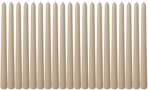 Viyffo Taper Candles, 10 Inch, 20 Pack, Nougat Brown – Unscented by Viyffo