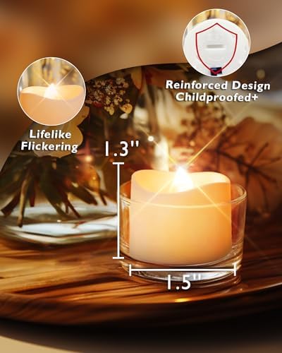 Homemory 72-Pack Novelty Flickering Flameless Tea Light Candles, 200+ Hours - Image 3