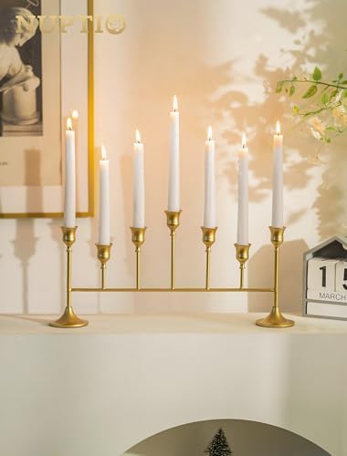 NUPTIO Gold Candlestick Holders for Table: Candelabra for Taper Candles - Image 4