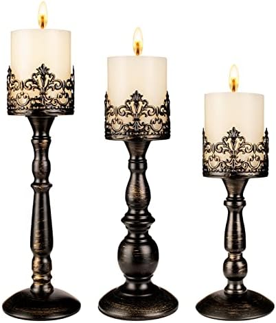 Vintage Candle Holder for Table Centerpiece Gothic Candle Stand Set by DRELIFAM