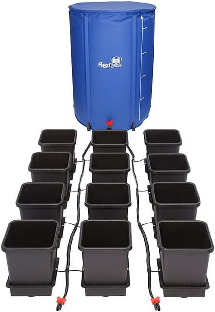 AutoPot 12 Pot System (3.9 Gallon Plastic Pots) (*Includes AIRBASES & AIRDOMES) Self-Watering, Gravity-Fed Hydroponic System (12Pot - 3.9 Gallon - 60 Gallon FlexiTank)