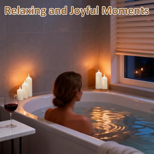 12 Pcs Unscented White Pillar Candles Bulk Set - Image 6