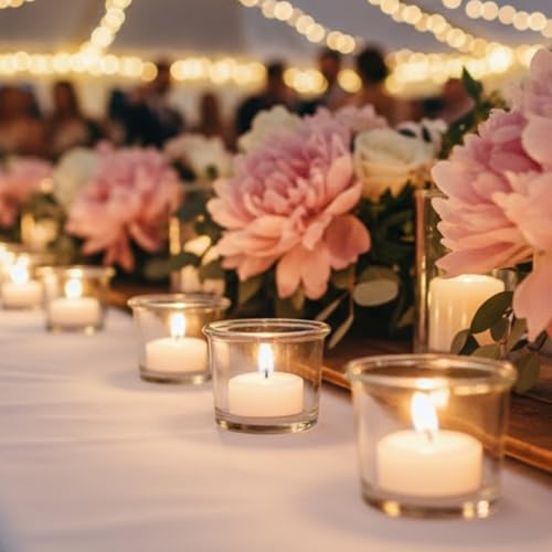 Letine 72-Pack Clear Glass Tealight Candle Holders - Thick Sturdy Votive/Tealight Holders Bulk for Wedding, Party, Home Decor | Perfect Replacement for Wall Sconces, Candelabras & Fireplace Screens - Image 3