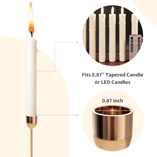 ChefBee 3PCS Gold Tall Taper & Pillar Candle Candlestick Holder - Image 4