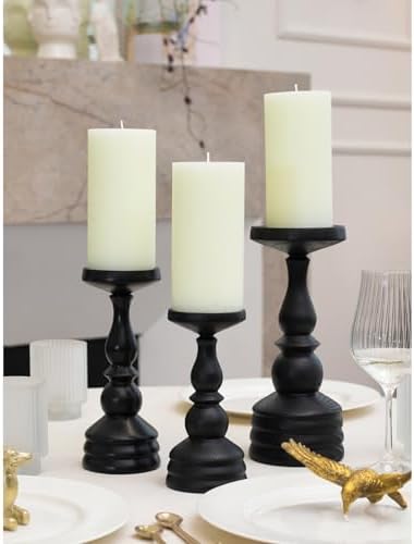 CANDWAX Large Pillar Candles 3x6 Inch – Set of 3 Unscented Dripless Ivory Candles, Rustic Style for Weddings, Home Interior, Events - Image 3