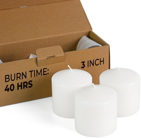 CANDWAX 3x3 Pillar Candle Set of 3 - Dripless Pillar Candles for Home - Elegant Ivory Candles for Relaxing Atmosphere by CANDWAX