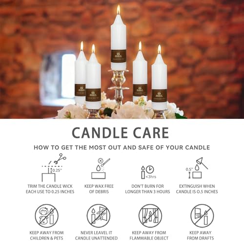 NJAO HOO 5 Inch Short Taper Candle Valentine's Day Candlesticks Red Unscented Dripless for Date Home Dinner Decor Party, 4 Pack - Image 6