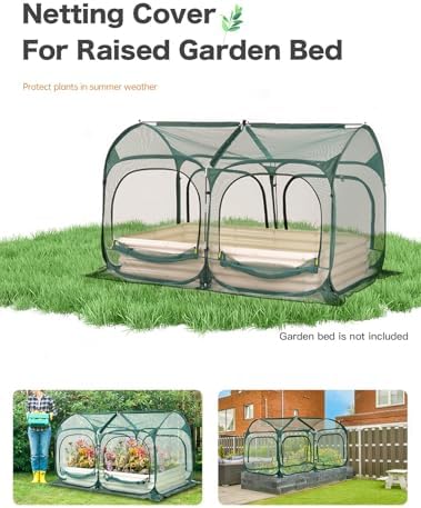 Poray Large 8.2x4FT Plant Netting Cover, Pop up Tunnel Crop Cage Gardening Net,Pest Guard Cover for Vegetables &Fruits,Durable Gardening Net for Plant and Animal - Image 3
