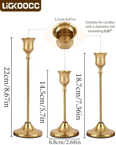 12 Pcs Brass Gold Taper Candle Holders Vintage Table centerpieces - Image 3