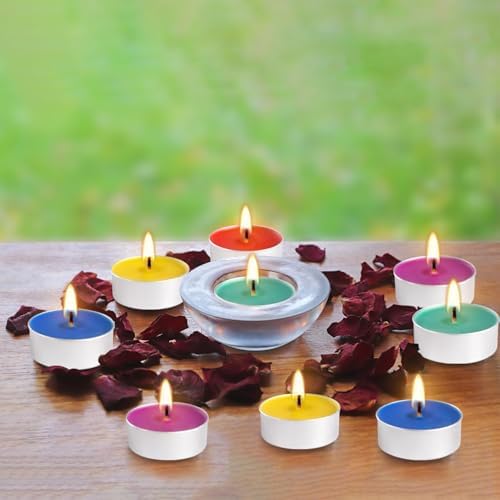 50 Pack Unscented Assorted Colors Tealights Candle - 4+Hour Clean-Burning Votive Smokeless Tea Lights for Home Decor, Rituals, Shabbat & Anniversaries & Relaxation. - Image 7
