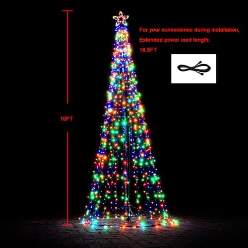 Christmas Decorations Christmas Tree Lights 10Ft Outdoor Star Lights Decor - Image 2