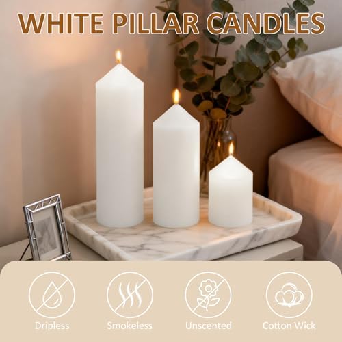 48-Pack White Pillar Candles Bulk Set - Image 4