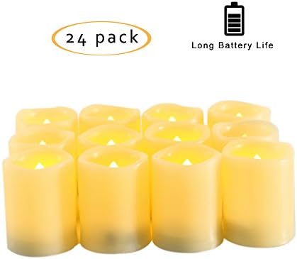 CANDLE CHOICE Battery Operated Flameless Votive Candles Realistic Flickering Fake Electric LED Tea Lights Set Bulk Wedding Party Halloween Christmas Decorations Table Centerpieces Batteries Incl 24PCS - Image 2