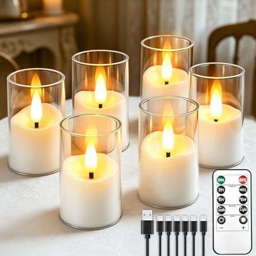 Rechargeable Flameless Candles with Timer Remote by CYVONUS