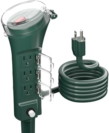 BN-LINK Outdoor 6ft Extension Cord Power Stake with 6 Outlet by BN-LINK